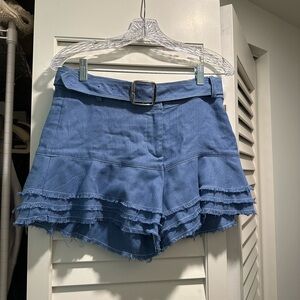 REVOLVE Alexis Jaymes High Rise Tiered Tweed Linen Mini Shorts Med $295 NWOT